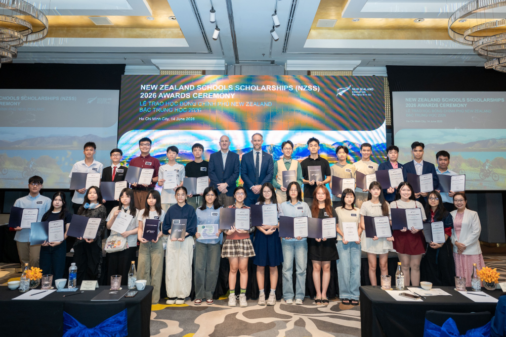 Vinh danh các tân chủ nhân nhận học bổng chính phủ New Zealand bậc trung học  (NZSS) 2026, bắt đầu nhận hồ sơ ứng tuyển đợt 2