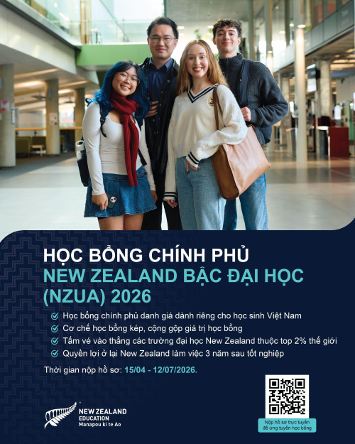 Học bổng Chính phủ New Zealand bậc Đại học khởi động mùa mới, mở rộng cánh cửa du học cho thế hệ tiếp theo
